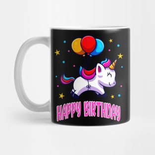Happy Birthday Cute Unicorn Balloons Kids Mug